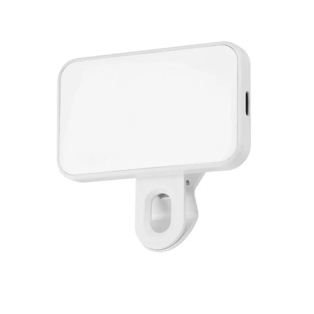 Portable Mini Selfie Fill Light Rechargeable 3 Modes Adjustable Brightness Clip On For Mobile Phone Make Up Computer Fill Light