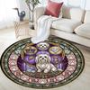 Boxer Dog Glass Round Area Rug Under Office Chairs Bedroom Living Room Home Decor