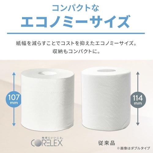 Iris Plaza Corex Toilet Paper, Double, 60m x 6 Rolls (6 Rolls = 12 Rolls), Made in Japan, Double Length