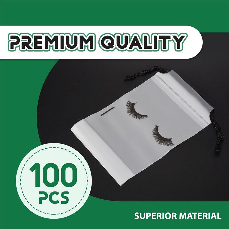 SHGO-100Pcs Lash Bags For Clients Lash Goodie Bags For Clients Lash Aftercare Bags Eyelash Extensions Makeup Bags