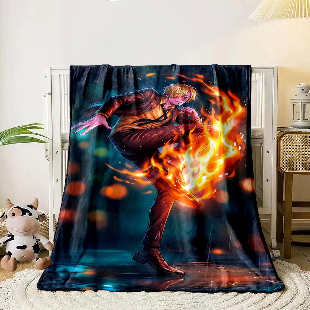 

A dynamic flame kick in a rainy, glowing backdrop. for all seasons blanket lunch break throw gift 80cm x 120cm