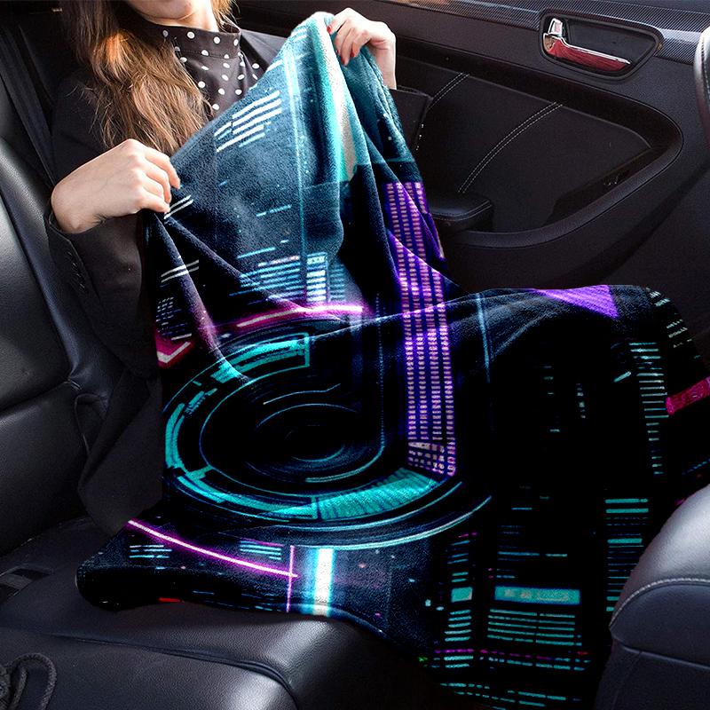 Neon music note Blanket Flannel Blanket for bed, sofa, Camping, Hiking, Picnic Essentials, gift for family Fan gifts