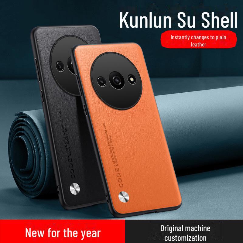 Redmi A3 4G Leder Handyhülle & Redmi 13C 5G Linsenschutz Kevlar Hülle