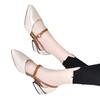 Baotou Thick Heel Medium Heel Sandals Fairy 2025 Fairy Style Pointed Head High Heel Leather Shoes Temperament Versatile Hollow Single Shoes Soft Le