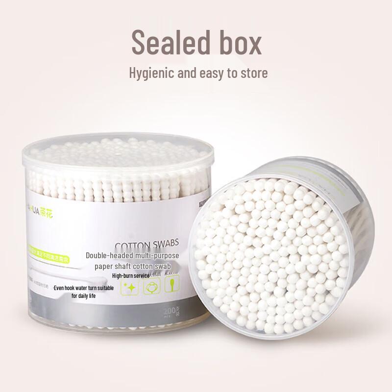 Camellia G10007 Double-Ended Paper Stick Cotton Swabs - 5 Boxes (1000 Count)