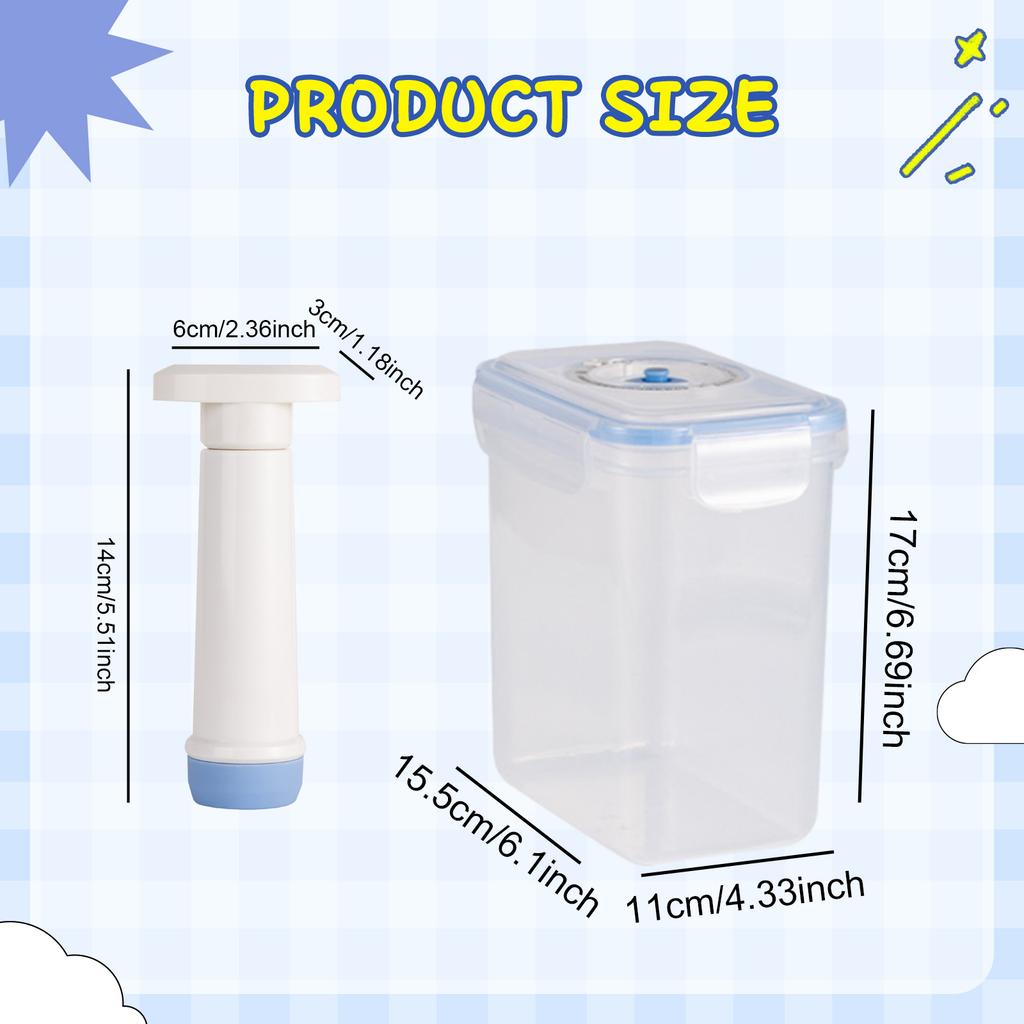 Vacuum Food Storage Box and Pump Fresh,With Date Dial Record Fridge Organizer Microwave Safe Fresh-Keeping Sealing Box