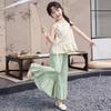Girls' Summer Outfit Set - Thin Design Vest Top & Wide Leg Pants Skirt