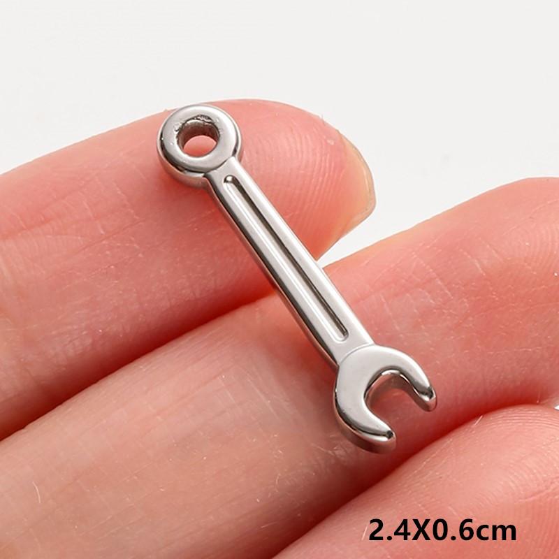5pcs No Fade Tools Axe Wrench Sword Daily Supplies Charm Pendant For DIY Jewelry Making Accessories Keychain Earring Connectors