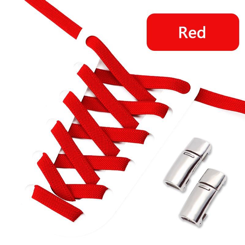 Magnetic Shoelaces without ties Elastic Laces Sneakers No Tie Shoe laces Tennis Kids Adult 8mm Flat Shoelace Shoe Accessories