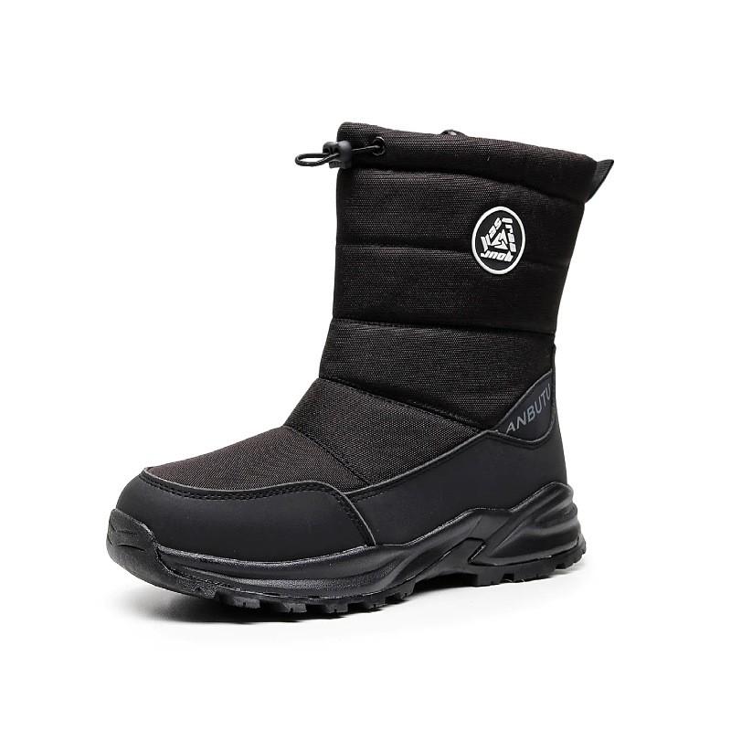 Winter Warm Snow Boots Couples Mens High-Cut Waterproof Anti-Slip Mid-Calf With Fleece Lining