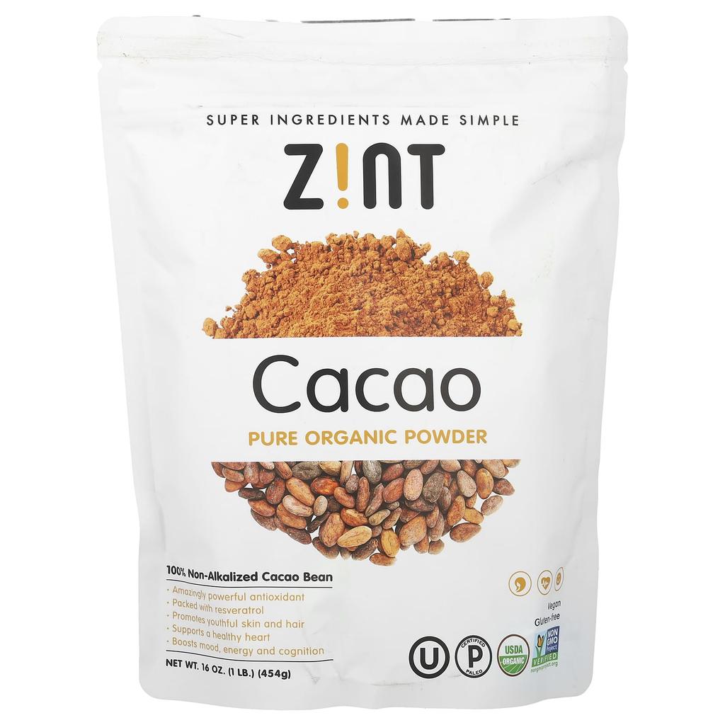 Zint, Raw Organic Cacao Powder, 16 oz (454 g)