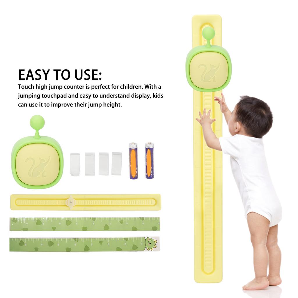 Touch High Jump Counter Training Toy Height Adjustable LED Lighting Voice Broadcast Vertical High Jump Trainer