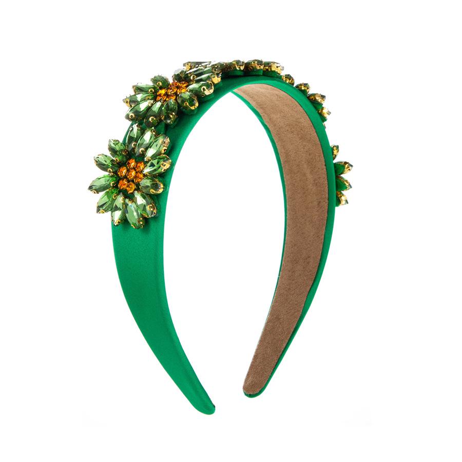 Harmony Rhinestone Sunflower Headband: Trendy European & American Baroque Design, Diamond-Studded Wide-Brim Hair Accessory.