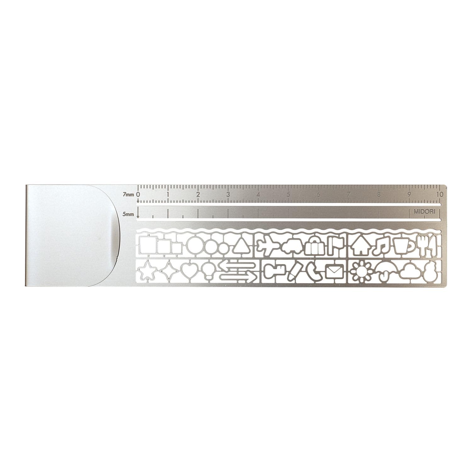 Midori Clip 42229006 Ruler, Silver,