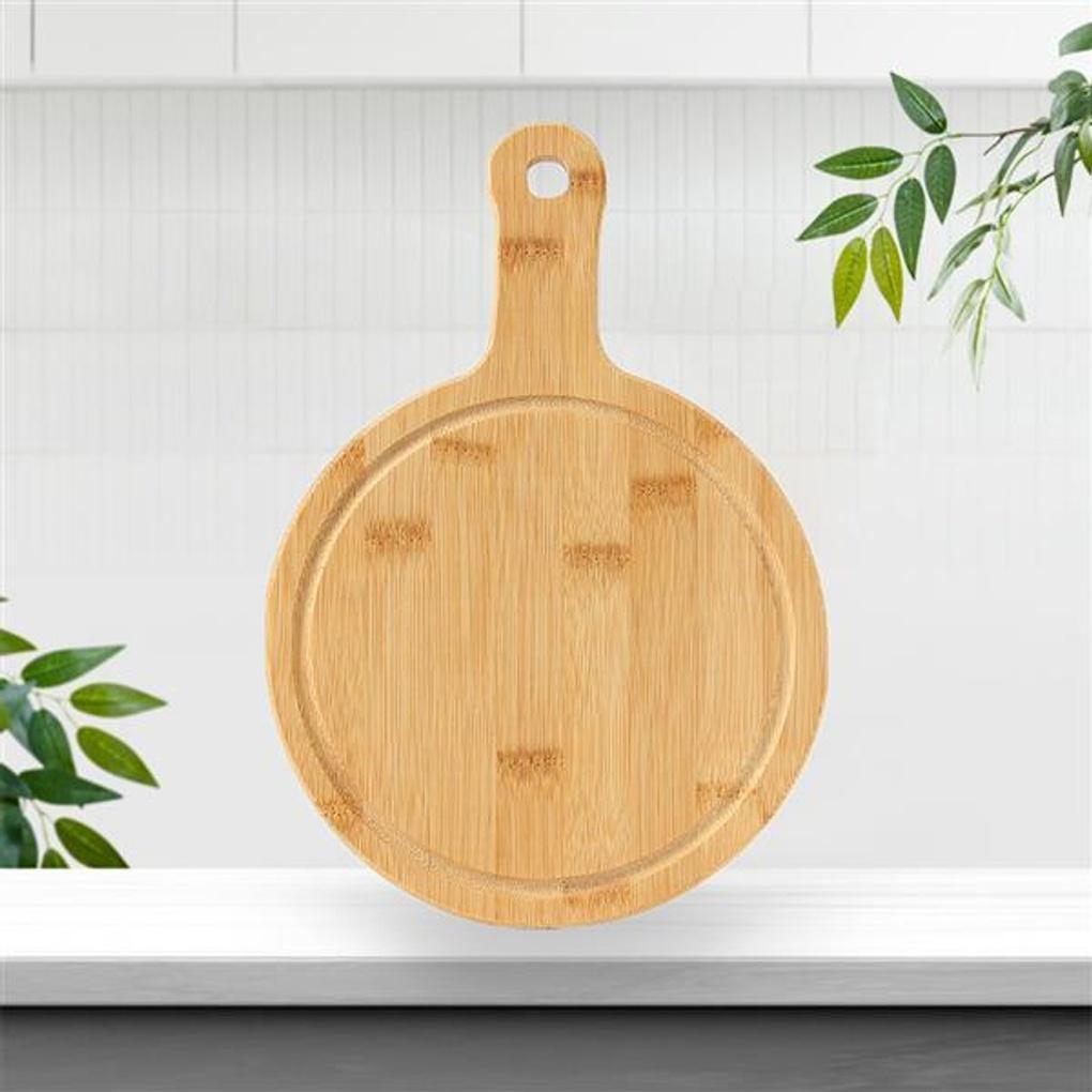 Bamboo Handle Pizza Tray (Round) (28x19.5cm)