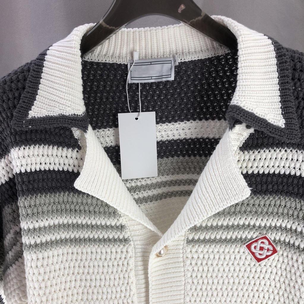 Unisex Europäischer Stil Kurzarm Strickwaren-Set - Wollpullover mit Jacquardmuster
