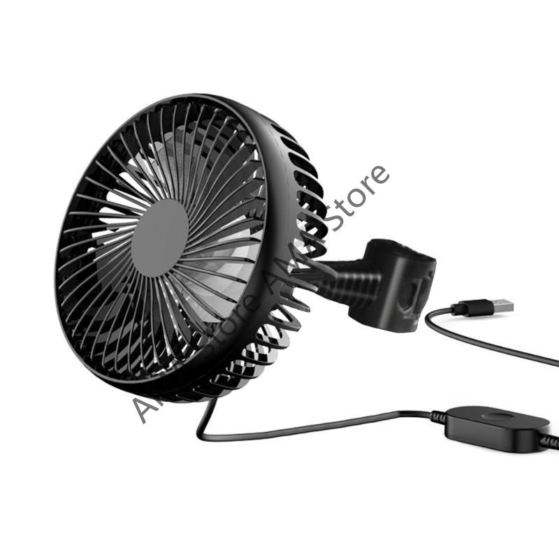 X7JF USB Car Fan Windshield Desk Fan 360 Rotating 3 Wind Speed Adjustable Car Cooler