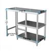 Stainless Steel Three-Tier Kitchen Storage Rack for Gas Cylinder, Stove, and Chopping Board