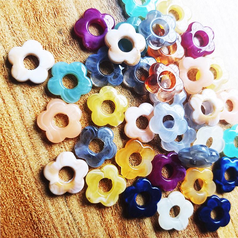 High Gloss Two-Color Acrylic Cloud Flower Beads for DIY Jewelry