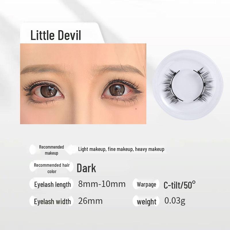Zestaw magnetycznych sztucznych rzęs Little Devil z futra ekologicznego z klipsem