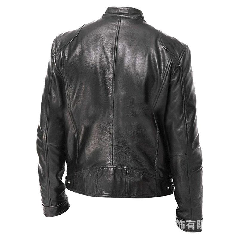 Spring and Autumn popular men's leather jacket European and American men's PU leather jacket locomotive windproof jacket men