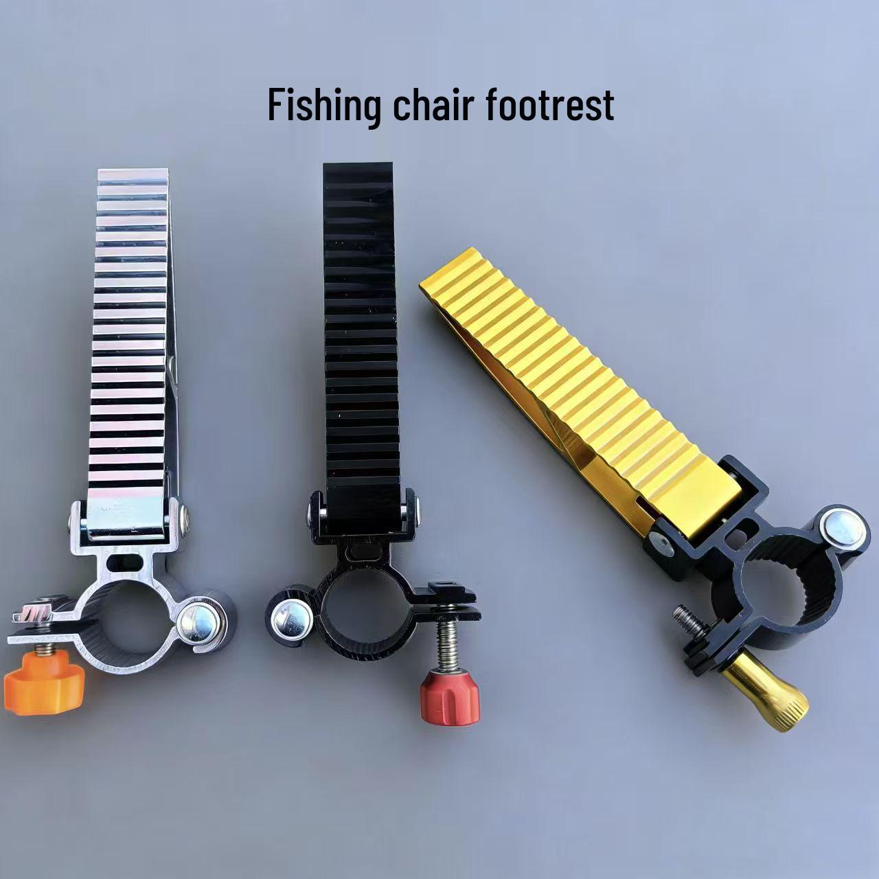 

Foldable Aluminum Fishing Chair Footrest Pegs (Pair) Footrest - Shiny Silver