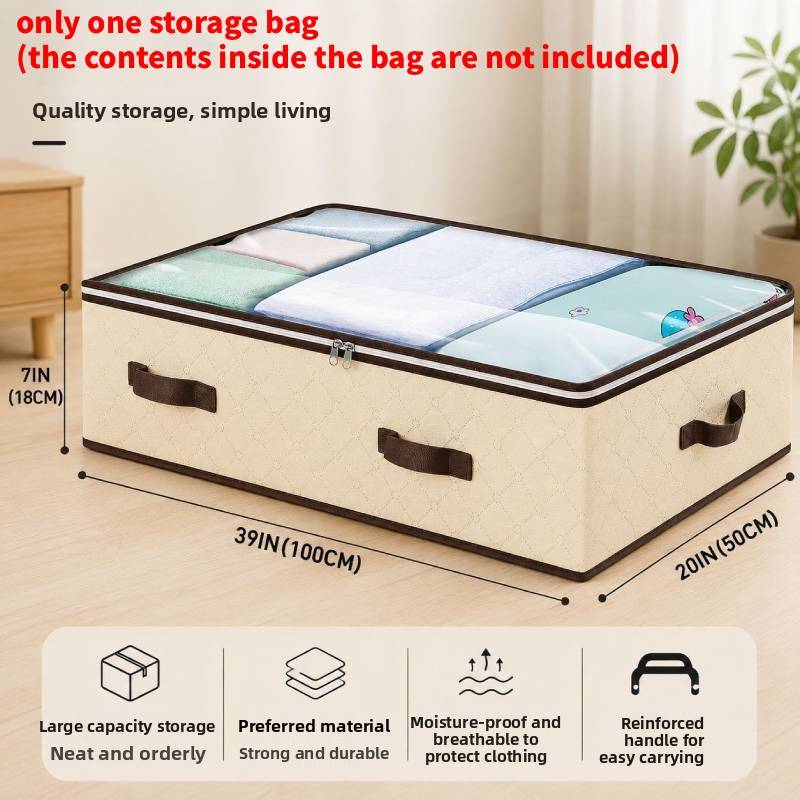 Large Capacity Bed Duvet Storage Bag With Dustproof Cover For Bedroom Or Living Room