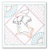 OLYMPUS Sashiko Japanese Cultural Flower of a Beautiful Kit, Pattern, Dishcloth, Ukiyo-e, Bijin-ga (Portrait Woman), SK-395