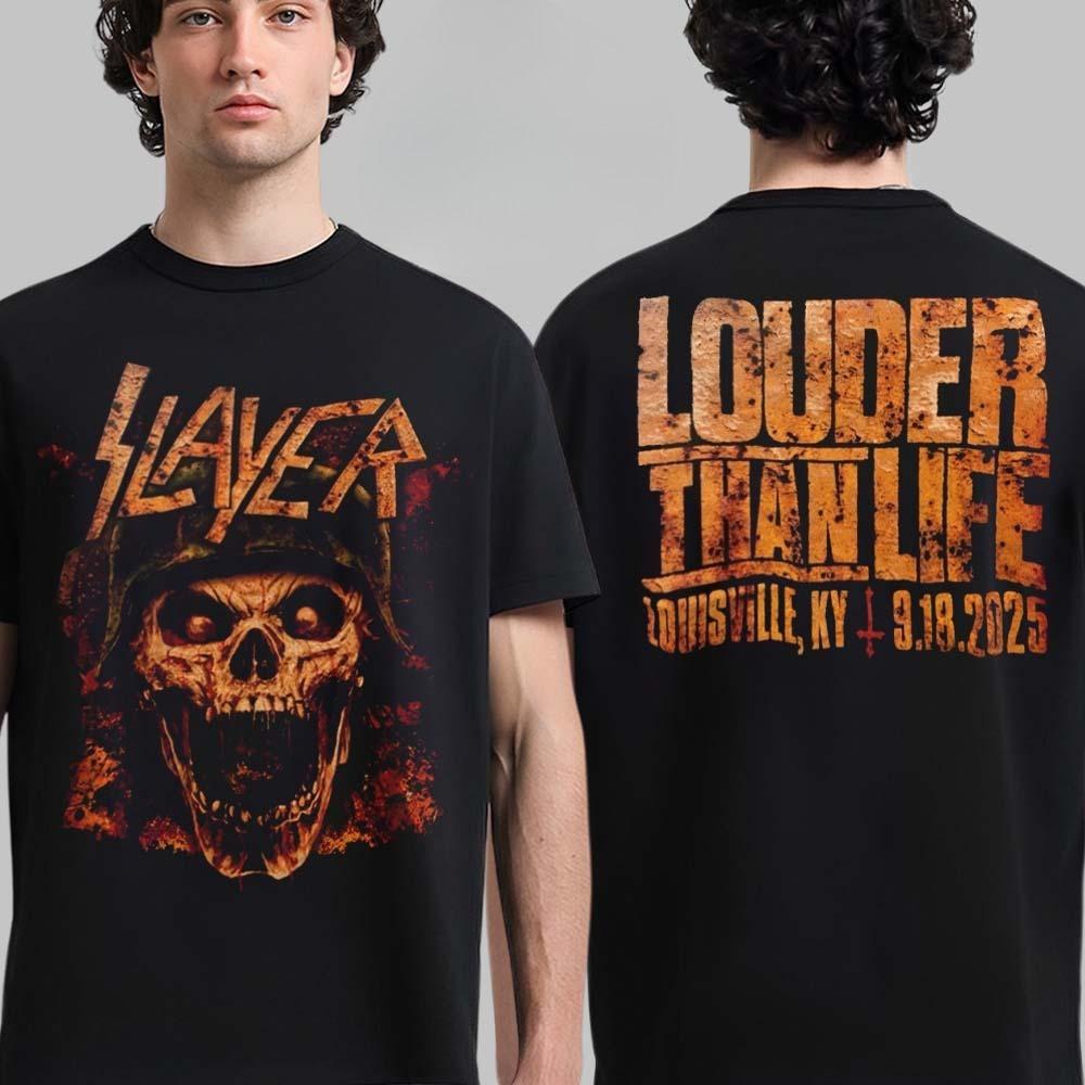

Slayer Louder Than Life Louisville Kentucky 2025 Venue Tee on September 18 2025 T-Shirt M