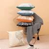 45X45Cm Throw Pillow Case Leaf Pattern Square Decorative Embroidery Jacquard Cushion Cover For Farmhouse Home Holiday Decor Blue