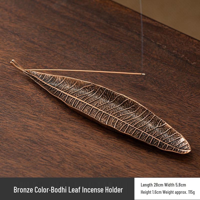 Antique Bodhi Leaf Incense Holder - Japanese-Inspired Aromatherapy Stand