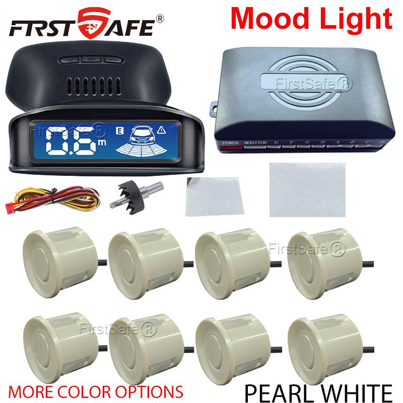 LED display reverse radar, 8 sensors, radar detection system, backlight display, voice prompts make reversing easier