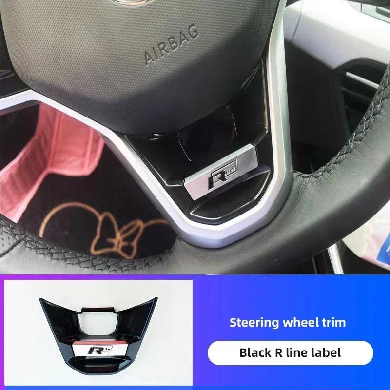 lmn1 Car Decoration Accessories Steering Wheel Logo Cover Trim Sticker For VW GTI R Line Polo Golf Passat Scirocco Tiguan Jetta T-ROC