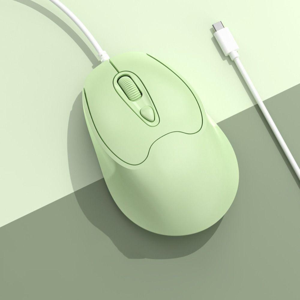 USB Wired Mute Mouse Type C USB Cable Ergonomic Mice Type C Wired Mouse Desktop Notebook