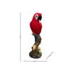 Parrot Figurine with Tree Trunk Base Vibrant Carved for Garden