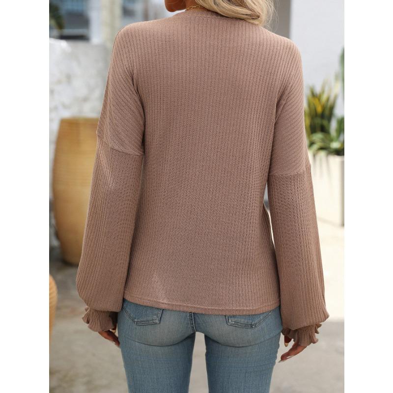 Women's Autumn Loose Casual Pit Stripe Long Sleeve Top