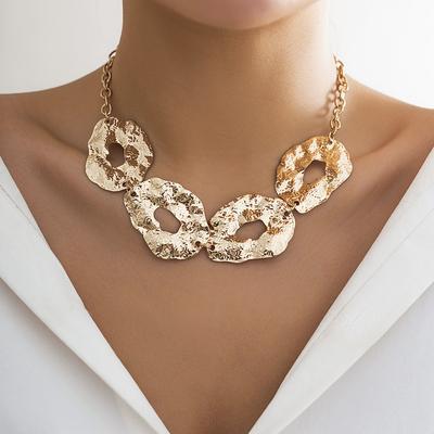 Jewelry Personality Metal Irregular Liquid Fluid Necklace Design Sense Disc Ladies Geometric Necklace