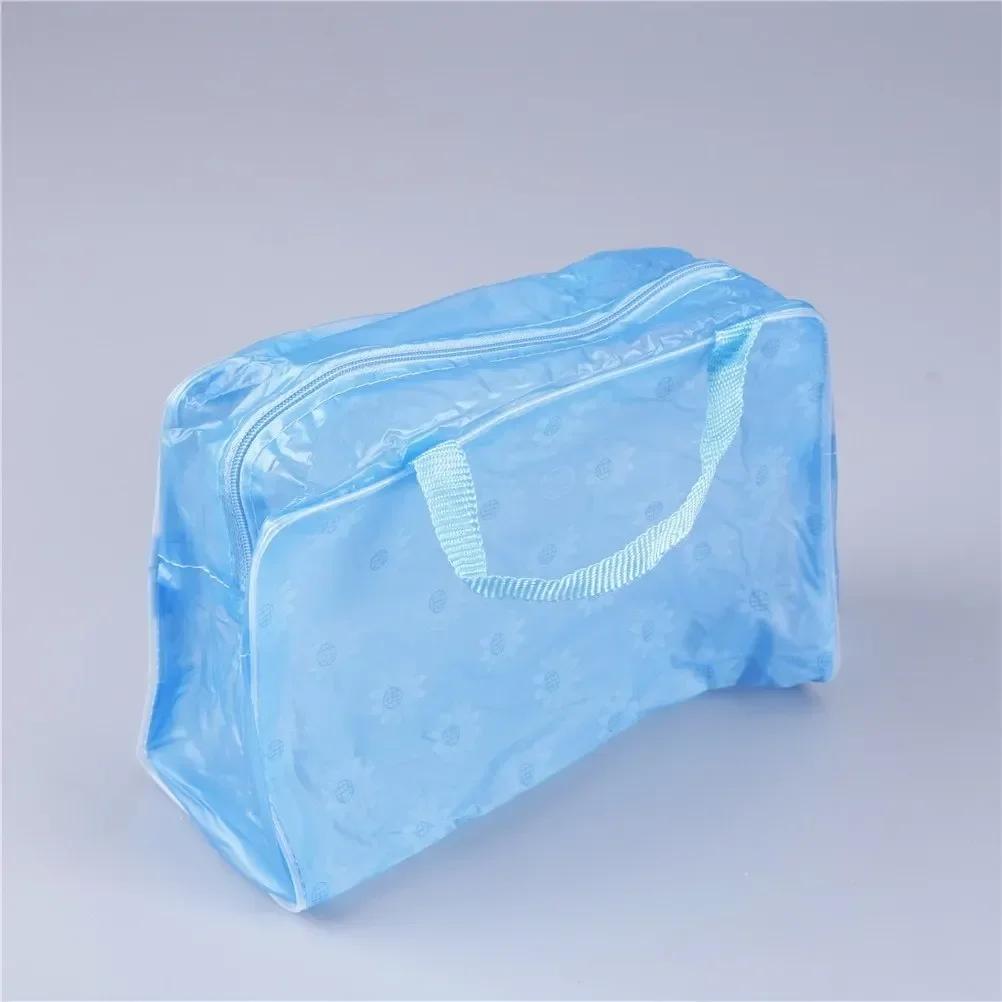1 peça de plástico à prova d'água transparente organizador sacos cosméticos maquiagem casual viagem artigos de higiene pessoal banho armazenamento sacos