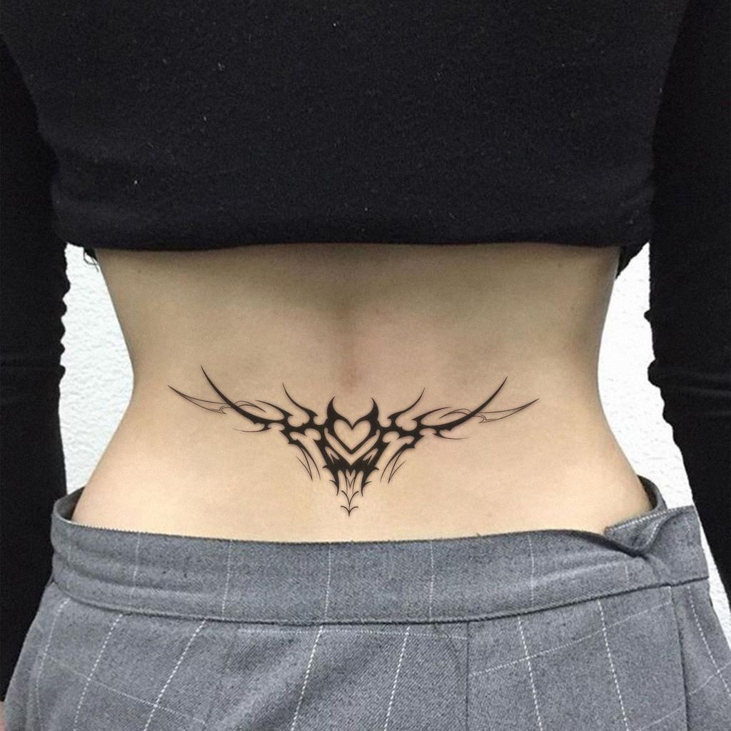 Retro Tribal Style Love Tattoo Sticker, Cool Lines, Long-Lasting Waterproof, Niche High-End Pattern