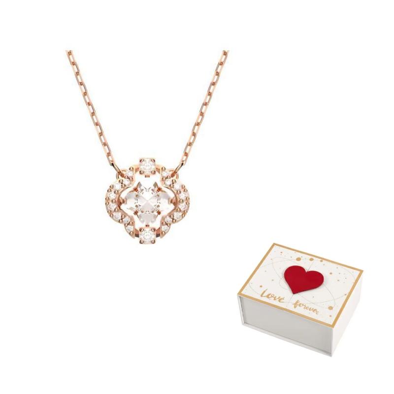 Swarovski Una Crystal Necklaces Womens Rose Gold F (One Size Fits All)-white gift box