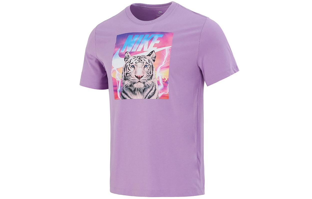 

Nike T Shirts Men s Purple Crew Neck Moderate Straight Fit DJ1406-589 M