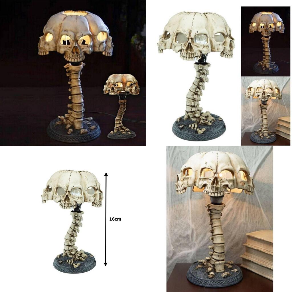 3d Led Skull Skeleton Lamps Horror Halloween Desk Light Haunted House Decoration