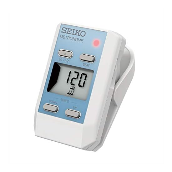 Seiko Metronome Clip-on Digital Aqua Blue DM51L Volume Adjustable with Rotary Dial, Mute Function Av