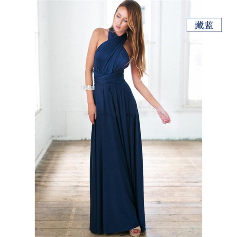 Sexy rückenfreies Modefrauen-langes Kleid ärmelloses lässiges Party-Abendkleid