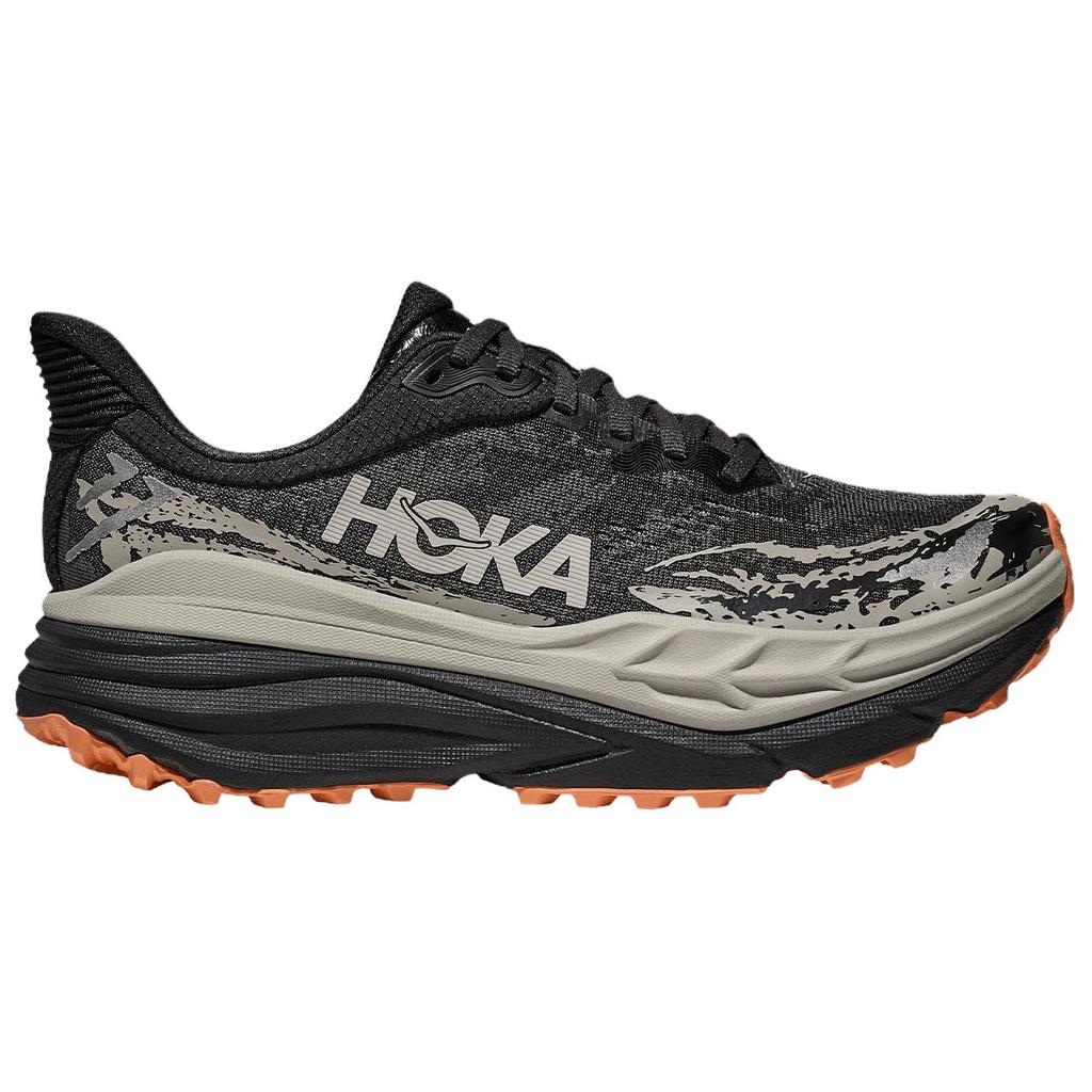 HOKA One One Stinson 7 Comfortable Durable Trail Running Shoes Women Sneaker Black Gray 1141531-BKP