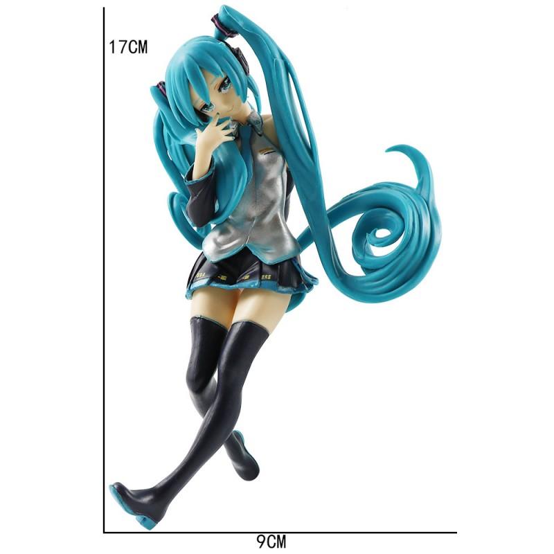 New 14CM Anime Sitting Hatsune Miku Figures kawaii Long Hair Sakura Action Toys Girls PVC Figure Model Toys Girl