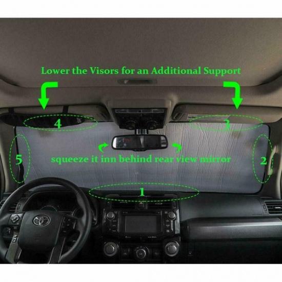 Car Front Windshield Sunshade UV Reflector Snow Shade Visor For 4Runner 2017+