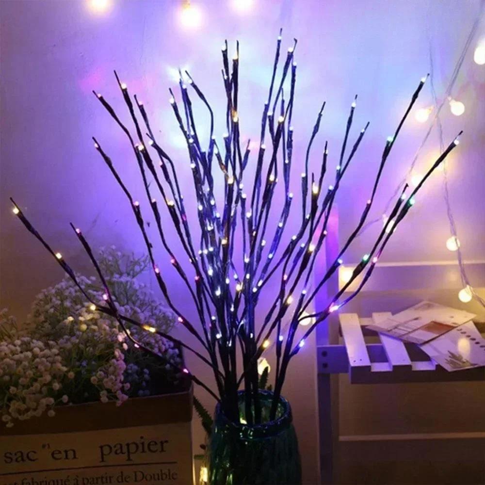 20LED Artificial Tree Branches Lights Battery Powered Fake Branches Lamp for Desktop Nordic Wedding Valentine's Day Decorative
