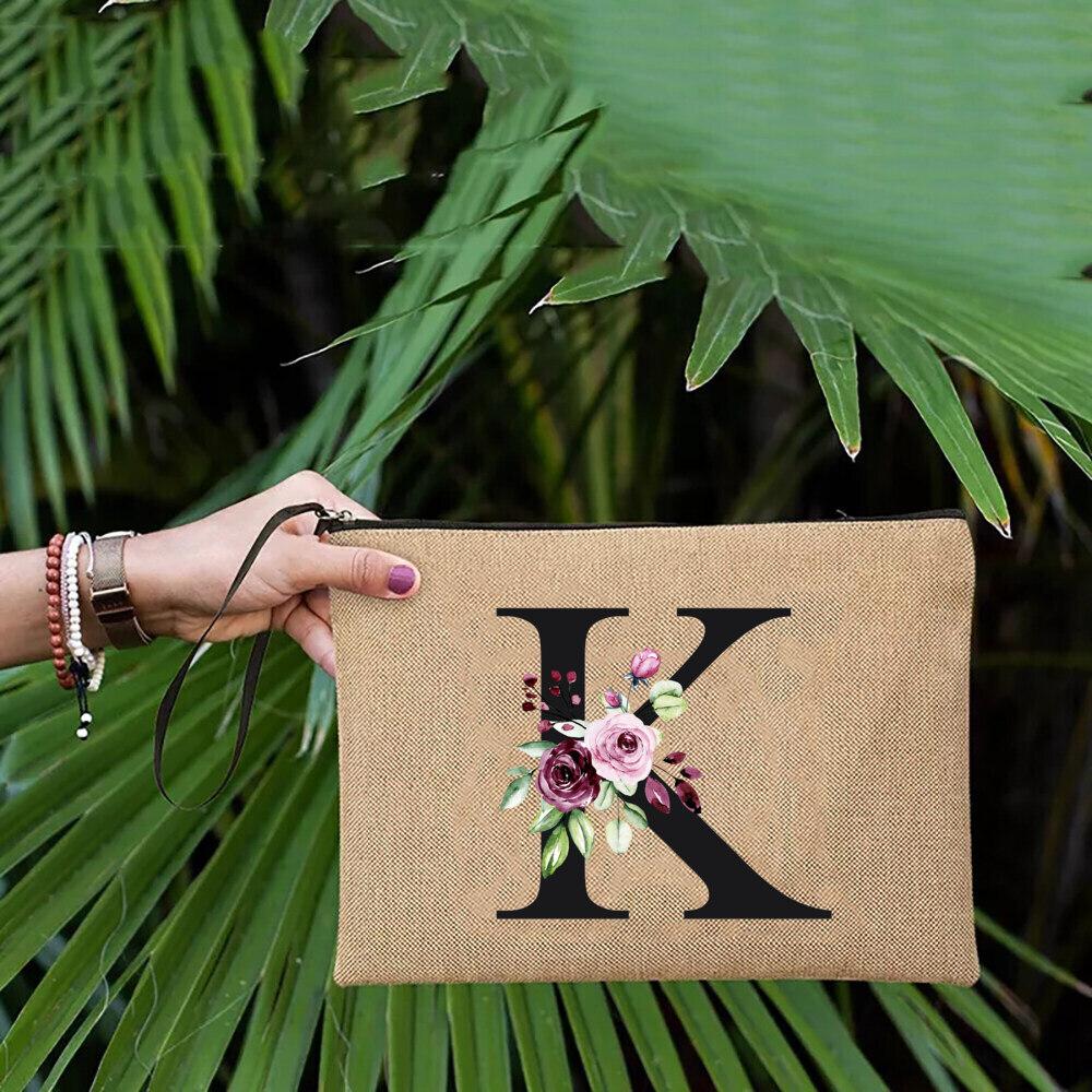 Простой льняной клатч на запястье — фото 11