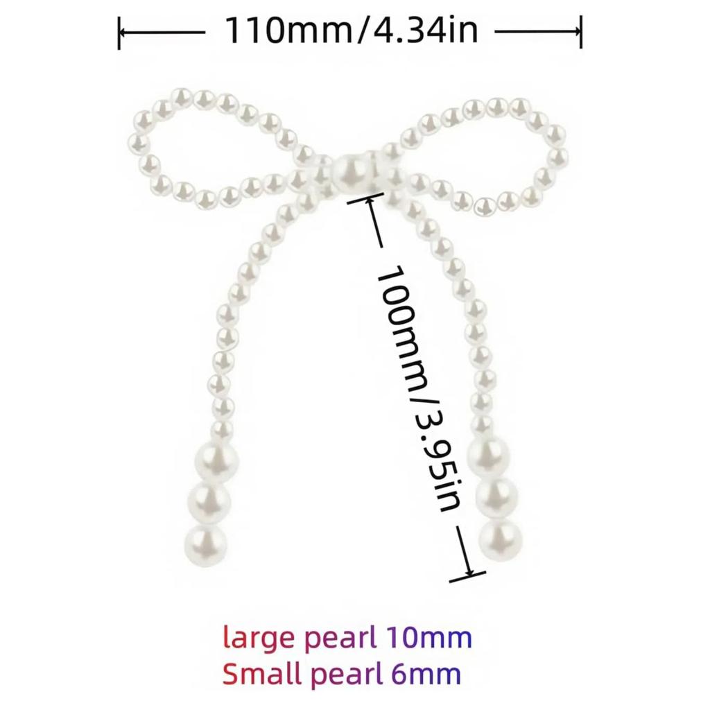 10Pcs Pearl Bow Cake Decoration, White Imitation Pearl Bow Cupcake Toppers Coquette Party Flower Wrapping Decorations